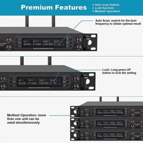 img 2 attached to Беспроводная система микрофонов Phenyx Pro PTU-6000A - набор восьми каналов с металлическими ручными микрофонами, 8x40 каналов, автоматическое сканирование, расширенная дальность до 100 метров - идеально подходит для диджеев, церквей и открытых мероприятий.