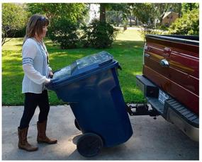 img 1 attached to 🚚 GREAT DAY Tote Caddy Trash Can Transporter - Truck/Auto/Golf Cart/ATV Hitch Receiver - 200 lbs Capacity - Black Powder-Coated Finish, TC5000