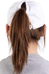 img 2 attached to 🧢 Heart Stitched Ponytail Dad Hat for Boating, Lake, Beach, Pool - Cute Ponytail Low Cap