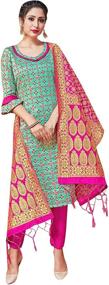 img 4 attached to Pakistani Readymade Banarasi Stitched Dupatta Women's Clothing in Dresses