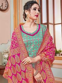 img 1 attached to Pakistani Readymade Banarasi Stitched Dupatta Women's Clothing in Dresses