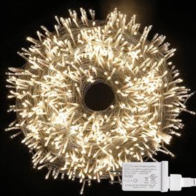 img 4 attached to 🎄 337.6 Ft Warm White LED String Lights - 1000 Indoor and Outdoor Xmas String Light with 8 Modes for Holiday Christmas Tree Wedding Party Bedroom Decorations, Waterproof and Plug-in Mini Lights