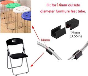 img 1 attached to 🪑 Antrader 20-Pack Non-Slip Chair Legs Tips Caps - Black, 14mm, Plastic Rectangle Shaped Furniture Feet Pads Covers