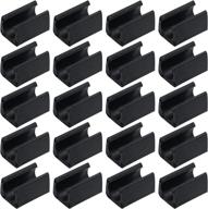🪑 antrader 20-pack non-slip chair legs tips caps - black, 14mm, plastic rectangle shaped furniture feet pads covers logo
