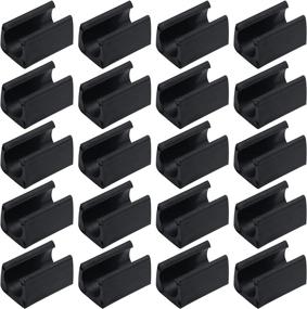 img 3 attached to 🪑 Antrader 20-Pack Non-Slip Chair Legs Tips Caps - Black, 14mm, Plastic Rectangle Shaped Furniture Feet Pads Covers