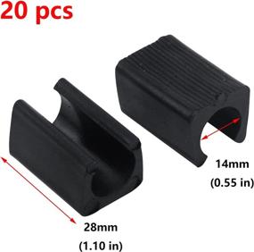 img 2 attached to 🪑 Antrader 20-Pack Non-Slip Chair Legs Tips Caps - Black, 14mm, Plastic Rectangle Shaped Furniture Feet Pads Covers