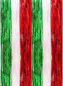 img 4 attached to 🎉 2Pack Christmas Foil Fringe Curtains Tinsel Garland Xmas DIY Green Red Party Photo Booth Props Backdrop Door Wall Decorations: Vibrant Holiday Décor for Festive Celebrations!