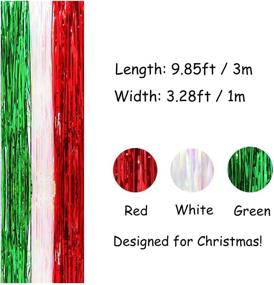 img 3 attached to 🎉 2Pack Christmas Foil Fringe Curtains Tinsel Garland Xmas DIY Green Red Party Photo Booth Props Backdrop Door Wall Decorations: Vibrant Holiday Décor for Festive Celebrations!