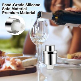 img 1 attached to 🍾 GiniHomer Wine Stoppers: 2 Pcs Stainless Steel Vacuum Bottle Stoppers for Wine Preservation