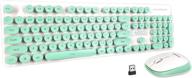 corn technology n520 ergonomic wireless keyboard and mouse combo with retro chiclet round keycaps and silent typing - ideal for office and gaming (blue, 2.4ghz connectivity, 1600dpi) logo