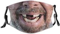 hilarious redneck hillbilly smile face mask with missing teeth - breathable & washable for teens and adults with 2 filters - anti dust mouth balaclava cover logo