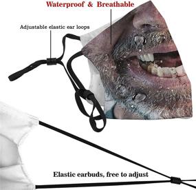 img 1 attached to Hilarious Redneck Hillbilly Smile Face Mask with Missing Teeth - Breathable & Washable for Teens and Adults with 2 Filters - Anti Dust Mouth Balaclava Cover