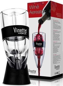 img 4 attached to 🍷 Vinetto Wine Aerator - Enhances Wine Flavor - Triple Aerating Layers - High-Quality Wine Bottle Pourer with Bonus Travel Pouch & Drying Stand