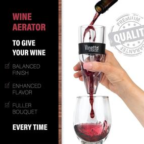 img 3 attached to 🍷 Vinetto Wine Aerator - Enhances Wine Flavor - Triple Aerating Layers - High-Quality Wine Bottle Pourer with Bonus Travel Pouch & Drying Stand