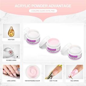 img 1 attached to 🌟 Complete Acrylic Nail Kit for Beginners: Includes Powder, Liquid Monomer, Glitter, Tips, Rhinestones, and Manicure Tools