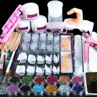 🌟 complete acrylic nail kit for beginners: includes powder, liquid monomer, glitter, tips, rhinestones, and manicure tools logo