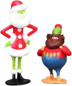 img 3 attached to 🎂 12pcs Grinch Cake Topper Action Figure Toy Dolls Set: Christmas Decor Collection