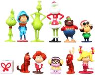 🎂 12pcs grinch cake topper action figure toy dolls set: christmas decor collection logo