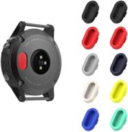 🔌 moko 10-pack silicone dust plug for garmin fenix 5/6, forerunner 935, vivoactive 4 - effective charger port protectors, multi-colored anti-dust plugs logo