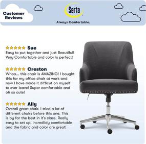 img 1 attached to 🪑 Serta Leighton Home Office Chair in Inviting Graphite Twill Fabric - Optimize Your Search!