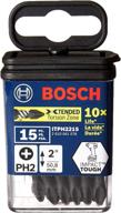 🔧 bosch itph2215 15 piece impact tough 2 inch phillips #2 power bit set логотип