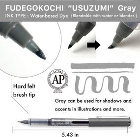 img 1 attached to 🖋️ Набор ручек Kuretake ZIG FUDEGOKOCHI на 3 штуки: сертифицирован Ассоциацией художников и не вытирается - отлично подходит для начинающих в каллиграфии, иллюстрации, искусстве, письме, эскизе, обводке, рисовании, создании мультфильмов и подписи - выпущено в Японии.