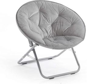 img 2 attached to 🪑 Grey Micromink Saucer Chair by Urban Shop - Enhance Your Urban Space