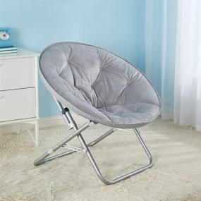 img 1 attached to 🪑 Grey Micromink Saucer Chair by Urban Shop - Enhance Your Urban Space