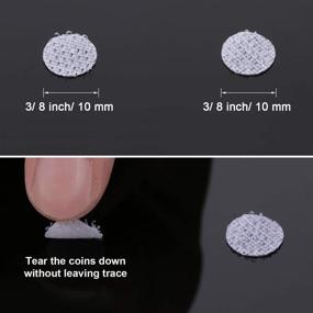 img 1 attached to Versatile 3/8 Inch White Sticky Coins: 1200 Self-Adhesive Hook and Loop Round Dots Tapes