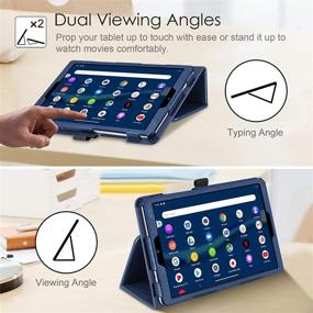 img 2 attached to 📚 Fintie PU Leather Folio Cover Case for Lenovo Tab M8/Tab M8 HD LTE/Smart Tab M8/Tab M8 FHD 8", Navy - Compatible with Lenovo Tab M8 HD TB-8505F TB-8505X/Smart Tab M8 TB-8505FS/Tab M8 FHD TB-8705F 8” Tablet