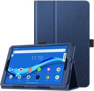 📚 fintie pu leather folio cover case for lenovo tab m8/tab m8 hd lte/smart tab m8/tab m8 fhd 8", navy - compatible with lenovo tab m8 hd tb-8505f tb-8505x/smart tab m8 tb-8505fs/tab m8 fhd tb-8705f 8” tablet logo