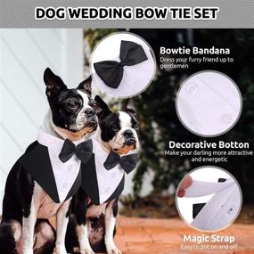 img 2 attached to 🐶 ASENKU Dog Tuxedo Bandana Set - Formal Wedding Attire for Large and Medium Dogs