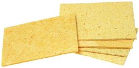 img 3 attached to 🔥 6pcs Soldering Iron Cleaning Sponge - 50x35mm Square High Temperature Sponge for Welding Platform, Welding Clean Pads