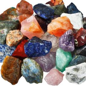 img 2 attached to 1 lb Bulk Natural Raw Crystals Rough Stones for Tumbling, Cabbing, Polishing, Wire Wrapping - Wicca, Reiki Crystal Healing - Assorted Stones | Mookaitedecor