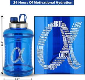 img 2 attached to 💧 AlphaX Large 108oz/3.2L Daily Water Bottle & Straw - Stay Hydrated and Motivated with Tracking & Time Marker, Reusable Water Jug for Fitness, Gym, Office & Outdoor Sports