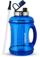 💧 alphax large 108oz/3.2l daily water bottle & straw - stay hydrated and motivated with tracking & time marker, reusable water jug for fitness, gym, office & outdoor sports логотип