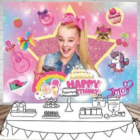 img 1 attached to 🌈 Customized Glitter Dot Rainbow Backdrop: JoJo Photo Background for Happy Birthday, Baby Shower, Sparkly Unicorn Party Wall Decor