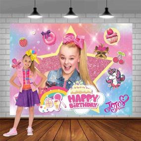 img 2 attached to 🌈 Customized Glitter Dot Rainbow Backdrop: JoJo Photo Background for Happy Birthday, Baby Shower, Sparkly Unicorn Party Wall Decor