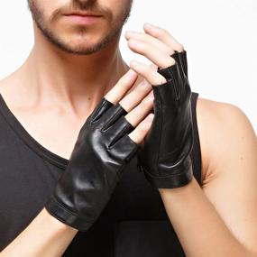 img 2 attached to 🧤 Nappaglo Fingerless Lambskin Leather Gloves: A Classic Choice for Style and Comfort