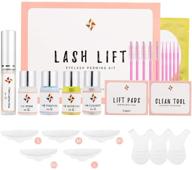 lash lift kit eyelash perm: professional semi-permanent curling waves with upgraded glue - perfect for home or salon use, includes eye shields, pads, and accessories logo