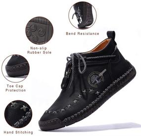 img 3 attached to 👞 Dacomfy Stitched Slip-On Loafers for Men - Comfortable Shoes