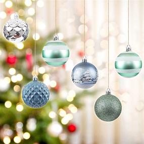 img 3 attached to 🎄 30Pcs Shatterproof Blue Christmas Balls Ornaments for Tree, 6cm/2.37" - Festive Plastic Hanging Decorations with Painting, Glitter for Holiday Wedding Party Decor - Baubles Set