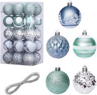 🎄 30pcs shatterproof blue christmas balls ornaments for tree, 6cm/2.37" - festive plastic hanging decorations with painting, glitter for holiday wedding party decor - baubles set logo