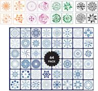 🎨 versatile 64-pack mandala stencils for creative painting on wood, fabric, canvas, and more logo