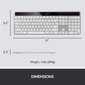 img 1 attached to Logitech K750 Mac Wireless Solar Keyboard 💻 - Silver | 2.4GHz Wireless, Solar Recharging, Mac-Compatible