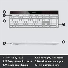 img 2 attached to Logitech K750 Mac Wireless Solar Keyboard 💻 - Silver | 2.4GHz Wireless, Solar Recharging, Mac-Compatible