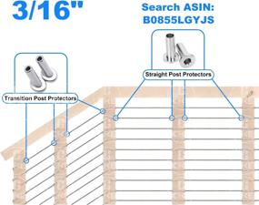 img 2 attached to 🔒 CKE 40 PCS 30° Angle Cable Railing Corner Protector Sleeve Beveled for 5/32&#34;, 3/16&#34; Wire Rope Cable Railing, T316 Marine Grade Stainless Steel Post Guard with Drill Bit