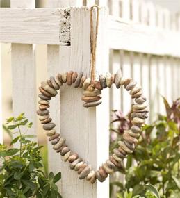 img 1 attached to 🌞 Wind & Weather Rock Heart Wreath - Rustic Resin Wall Decor for Indoor and Outdoor - 10½ L x 1½ D x 9¾ H