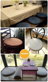 img 2 attached to 🪑 Grey Sigmat Memory Foam Seat Cushion 16 Inch - Anti-Slip Soft Round Stool Cushion Chair Pad