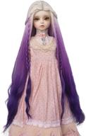 🎀 muzi wig: 1/3 bjd sd doll wig | long wave white pink purple ombre color | high temperature fiber | for 1/3 bjd sd dolls (white purple) logo
